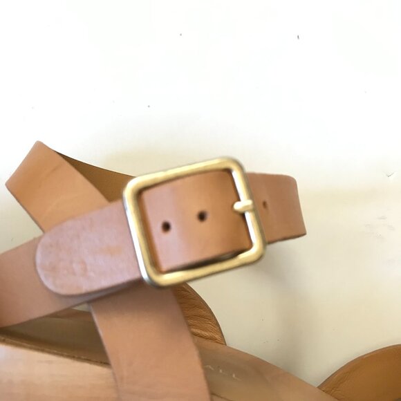 Loeffler Randall Abbie Knot Clog Sandals Womens 9 Tan Leather Platform Studded - Picture 9 of 14